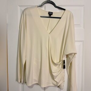 INC International Concepts Women's Elegant Cream Blouse